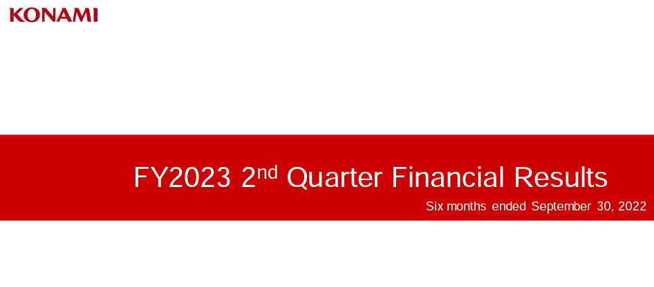 Konami Shows Revenue Increase for First-Half Fiscal 2023